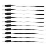 6" Single Lead Wire With .180 Bullet Termination & Stripped End - Black (10 Pcs)