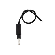 6" Single Lead Wire With .180 Bullet Termination & Stripped End - Black (10 Pcs)