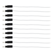 6" Single Lead Wire With .180 Bullet Termination & Stripped End - White (10 Pcs)
