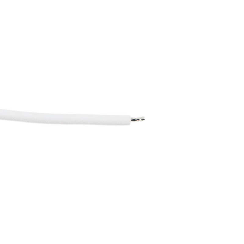 6" Single Lead Wire With .180 Bullet Termination & Stripped End - White