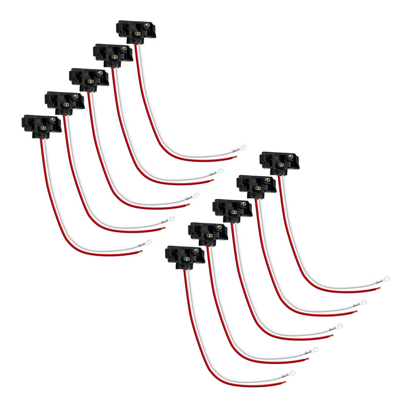 2 Wire Pigtail With 2 Prong Right Angle Plug - 12" Lead (10-Pack)