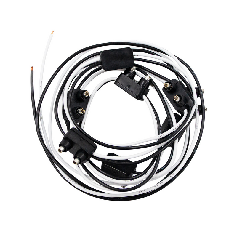 8 Count 2-Prong Male Bullet Plugs 16G Wire Harness - 7" Lead Between Plugs (Bulk)