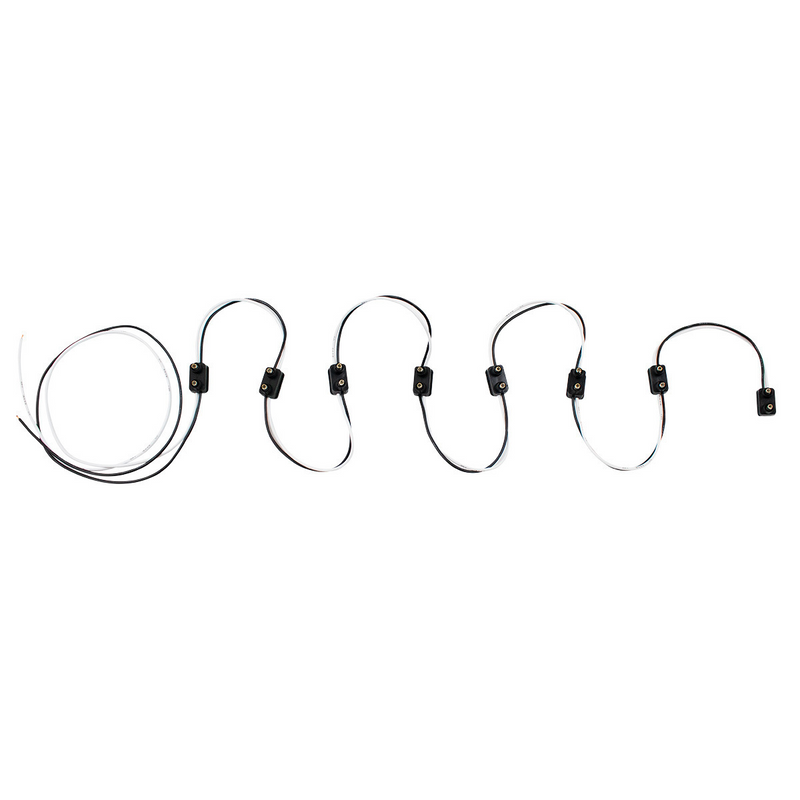8 Count 2-Prong Male Bullet Plugs 16G Wire Harness - 7" Lead Between Plugs (Bulk)