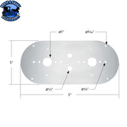 UP-34275 304 Stainless Steel Above Door Dome Light Plate For Kenworth & Peterbilt Trucks Dome Light Plate Light Gray
