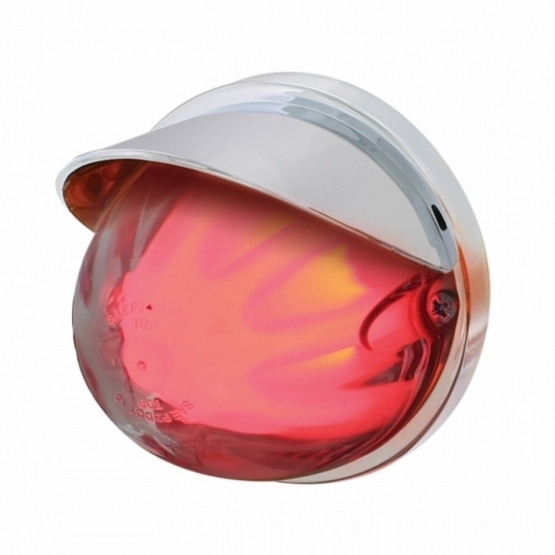 Kit de montaje empotrado de sandía GloLight de doble función con 9 LED y visera - LED rojo/lente transparente