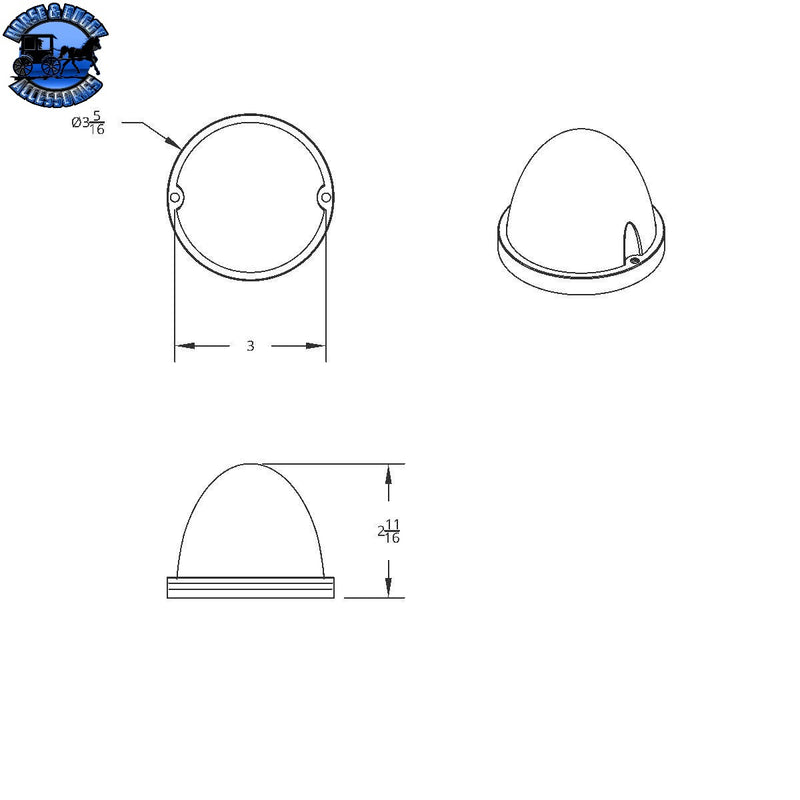 UP-34409 9 LED Dual Function GloLight Watermelon Flush Mount Kit - Red LED/Red Lens