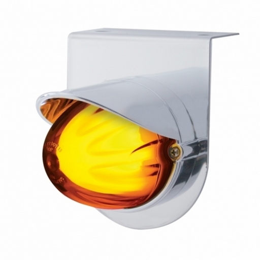 UP-34412 Stainless Light Bracket With 9 LED Dual Function Watermelon GloLight & Visor - Amber LED/Amber Lens