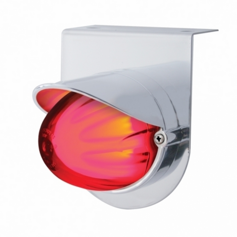 UP-34413 Stainless Light Bracket With 9 LED Dual Function Watermelon GloLight & Visor - Red LED/Red Lens