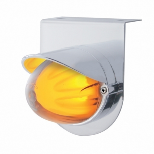 UP-34414 Stainless Light Bracket With 9 LED Dual Function Watermelon GloLight & Visor - Amber LED/Clear Lens
