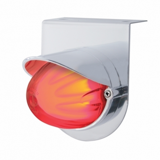UP-34415 Stainless Light Bracket With 9 LED Dual Function Watermelon GloLight & Visor - Red LED/Clear Lens