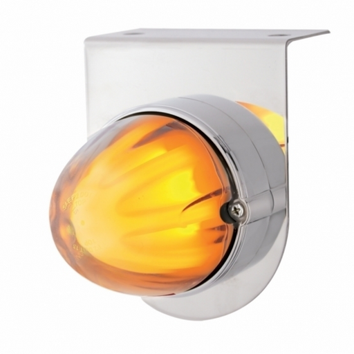 UP-34418 Stainless Light Bracket With 9 LED Dual Function Watermelon GloLight - Amber LED/Clear Lens
