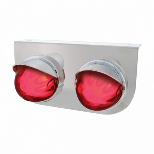 UP-34421 SS Light Bracket With 2X 9 LED Dual Function Watermelon GloLight & Visors -Red LED & Lens