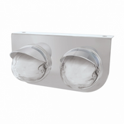 UP-34422 SS Light Bracket With 2X 9 LED Dual Function Watermelon GloLight & Visors -Amber LED/ Clear Lens