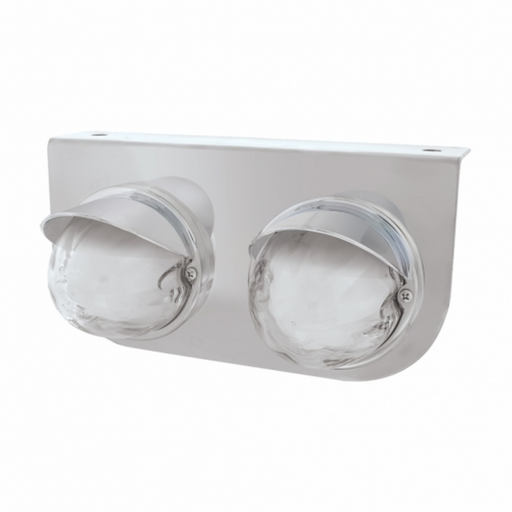 UP-34423 SS Light Bracket With 2X 9 LED Dual Function Watermelon GloLight & Visors -Red LED/Clear Lens