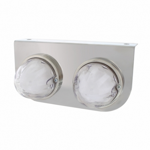 UP-34427 Stainless Light Bracket With 2X 9 LED Dual Function Watermelon GloLight - Red LED/Clear Lens
