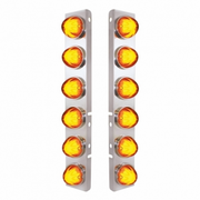 UP-34438 SS Front Air Cleaner Bracket With 12X 9 Amber LED Dual Function Watermelon GloLight For Peterbilt-Amber Lens