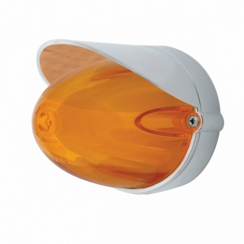 9 LED Dual Function GloLight Watermelon Grakon 1000 Flush Mount Kit With Visor - Amber LED/Amber Lens
