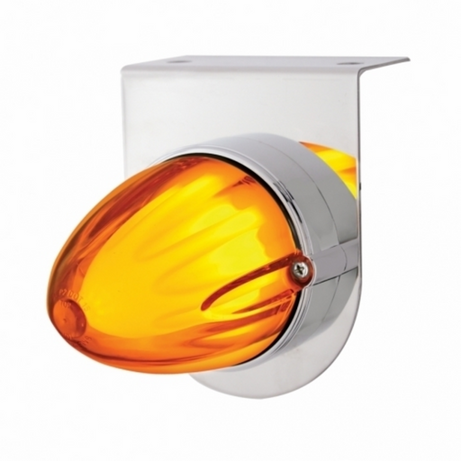 UP-34448 SS Bracket With 9 LED Dual Function Watermelon GloLight -Amber LED/Amber Lens