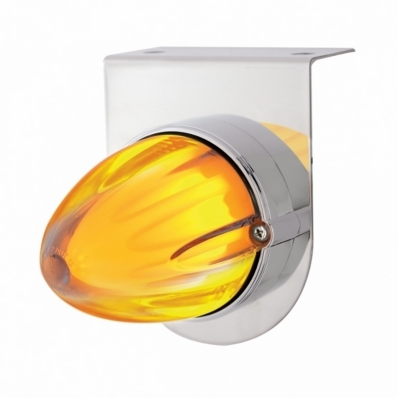 UP-34449 SS Bracket With 9 LED Dual Function Watermelon GloLight -Amber LED/Clear Lens