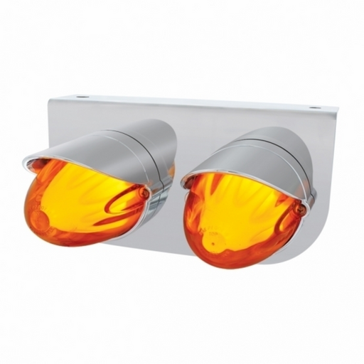 UP-34450 SS Bracket With Two 9 LED Dual Function GloLight Watermelon Grakon 1000 Lights & Visors -Amber LED & Lens