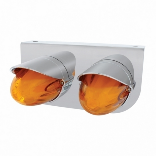 UP-34450 SS Bracket With Two 9 LED Dual Function GloLight Watermelon Grakon 1000 Lights & Visors -Amber LED & Lens
