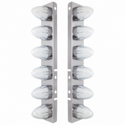 UP-34459 SS Front Air Cleaner Brkt With 12X 9 Amber Hi/Lo LED GloLight Watermelon Grakon Lights For Peterbilt-Clear Lens