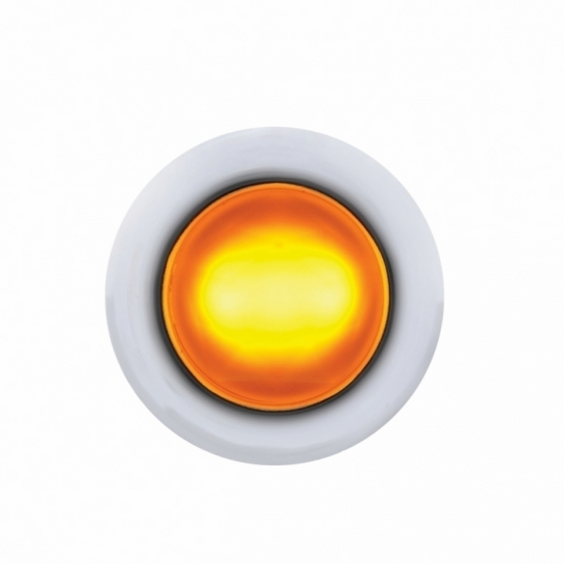 SS Front Air Cleaner Bracket With 22X 3 Amber Hi/Lo LED Mini Crystal Lights & SS Bezels For Peterbilt-Amber Le