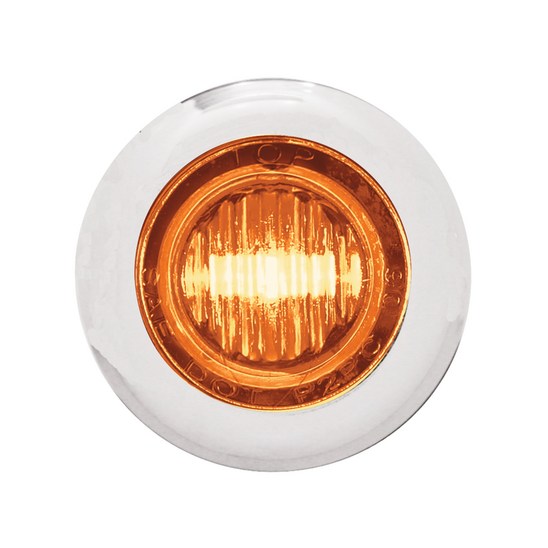 SS Front Air Cleaner Bracket With 22X 3 Amber LED Mini Lights & SS Bezels For Peterbilt-Amber Lens