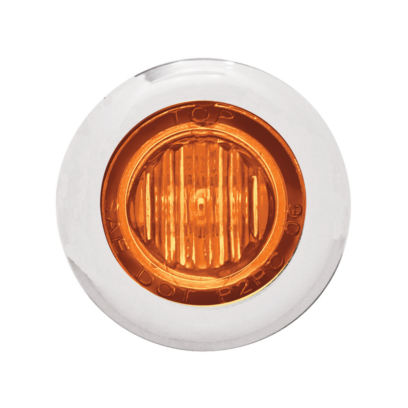 SS Front Air Cleaner Bracket With 22X 3 Amber LED Mini Lights & SS Bezels For Peterbilt-Amber Lens