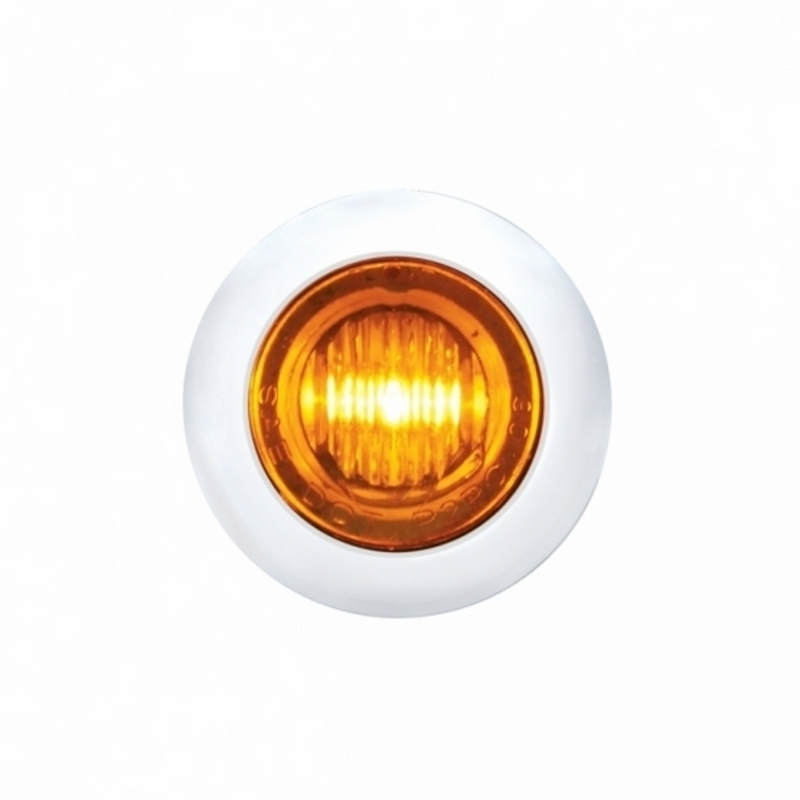 SS Front Air Cleaner Bracket With 26X 3 LED Mini Lights & SS Bezels For Peterbilt-Amber LED & Lens