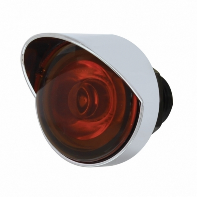 SS Front Air Cleaner Bracket With 26X 3 LED Mini Lights & Visors For Peterbilt-Amber LED & Lens