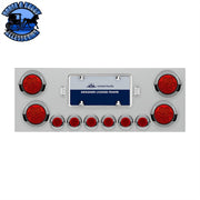 SS Rear Center Panel With 4X 7 LED 4" Reflector Lights & 6X 9 LED 2" Lights & Visors -Red LED & Lens REAR CENTER PANEL Gray