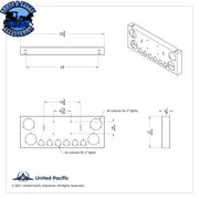 SS Rear Center Panel With 4X 7 LED 4" Reflector Lights & 6X 9 LED 2" Lights & Visors -Red LED/Clear Lens REAR CENTER PANEL Dark Slate Gray