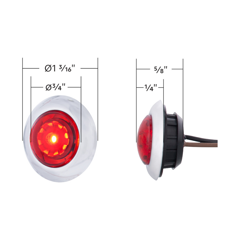 ArcBlast LED Dual Function 3/4" Mini Clearance/Marker Light - Red LED/Red Lens