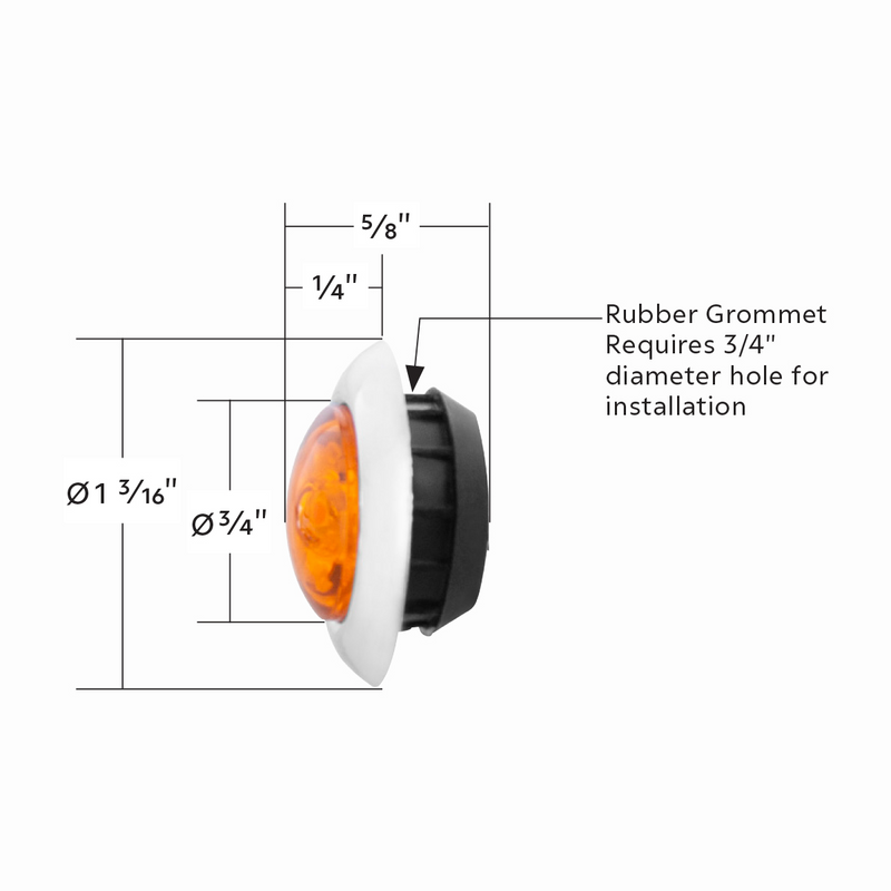 ArcBlast LED Single Function 3/4" Mini Clearance/Marker Light - Amber LED/Amber Lens