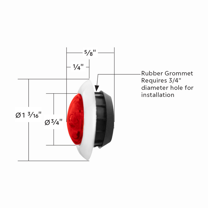 ArcBlast LED Single Function 3/4" Mini Clearance/Marker Light  - Red LED/Red Lens