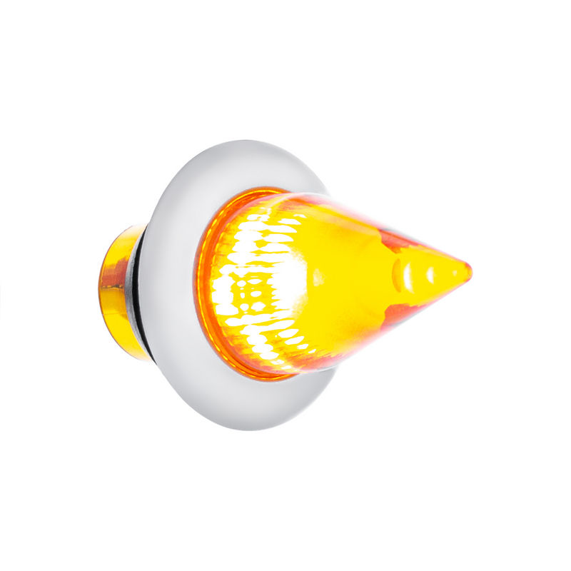 4 LED DUAL FUNCTION MINI SPIKE LIGHT WITH SS BEZEL (CLEARANCE/MARKER) - AMBER LED/AMBER LENS