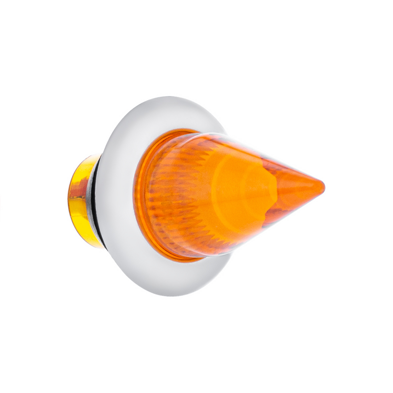 4 LED DUAL FUNCTION MINI SPIKE LIGHT WITH SS BEZEL (CLEARANCE/MARKER) - AMBER LED/AMBER LENS