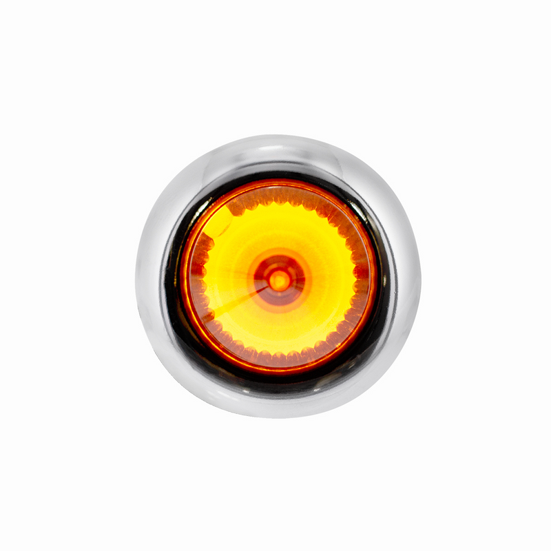 4 LED DUAL FUNCTION MINI SPIKE LIGHT WITH SS BEZEL (CLEARANCE/MARKER) - AMBER LED/AMBER LENS