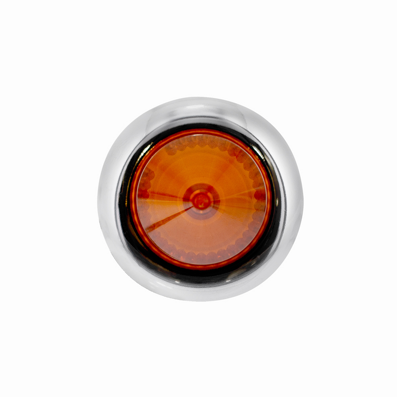 4 LED DUAL FUNCTION MINI SPIKE LIGHT WITH SS BEZEL (CLEARANCE/MARKER) - AMBER LED/AMBER LENS
