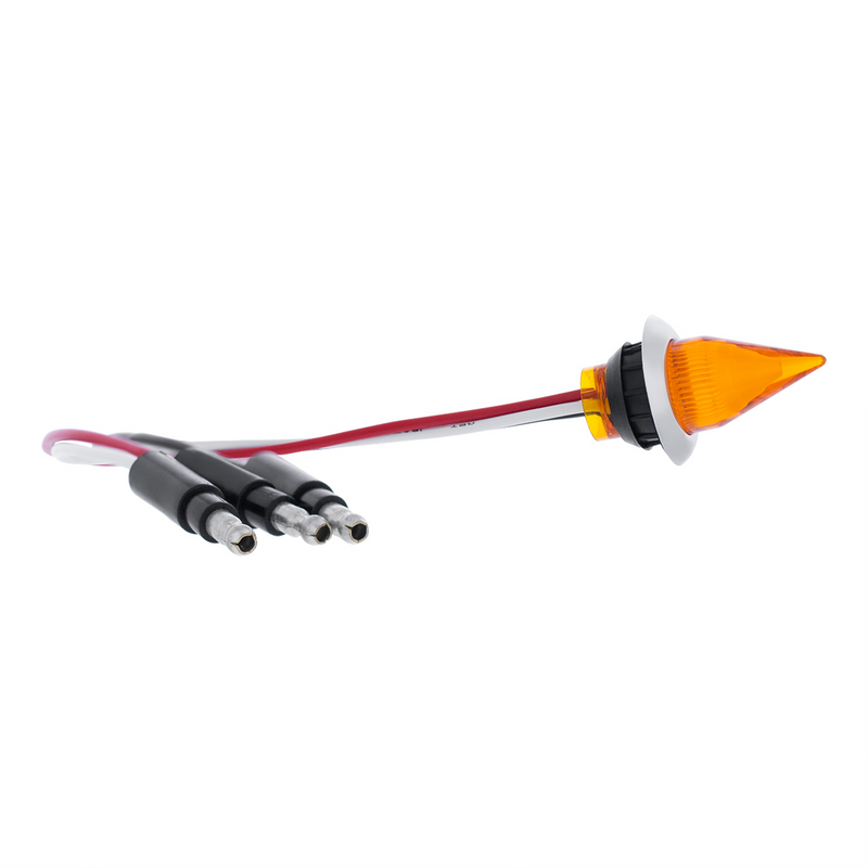 4 LED DUAL FUNCTION MINI SPIKE LIGHT WITH SS BEZEL (CLEARANCE/MARKER) - AMBER LED/AMBER LENS