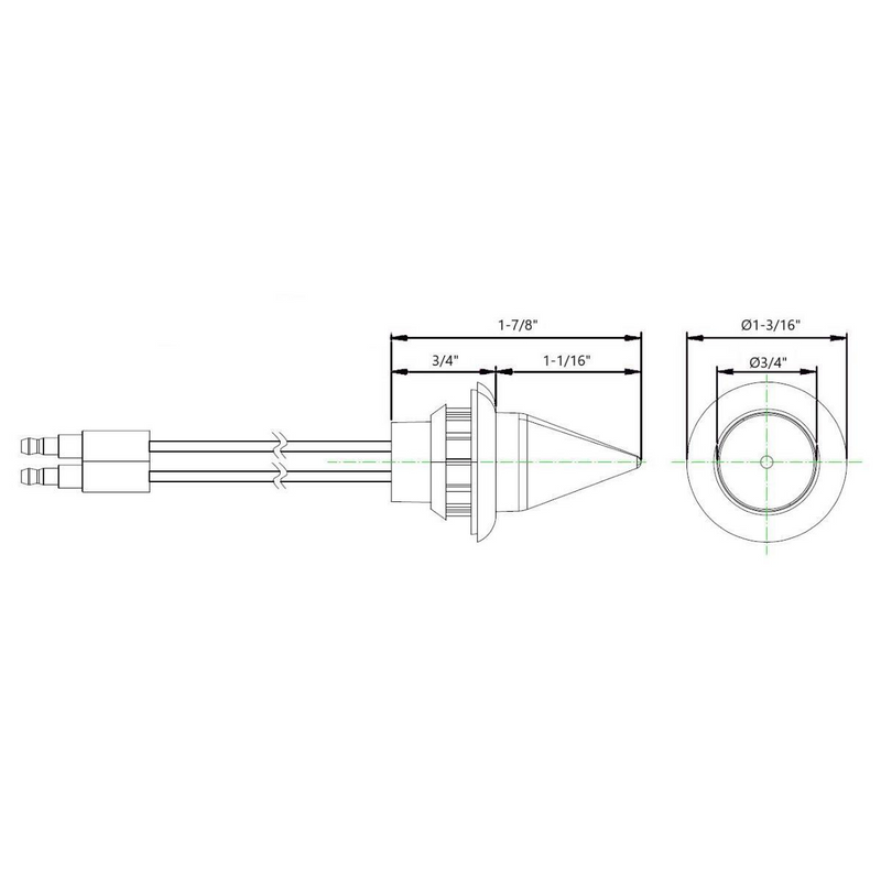 4 LED DUAL FUNCTION MINI SPIKE LIGHT WITH SS BEZEL (CLEARANCE/MARKER) - AMBER LED/AMBER LENS