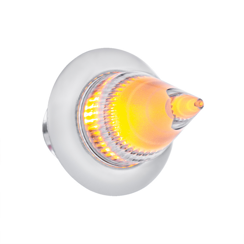 4 LED Dual Function 3/4" Mini Spike Light With SS Bezel (Clearance/Marker) - Amber LED/Clear Lens
