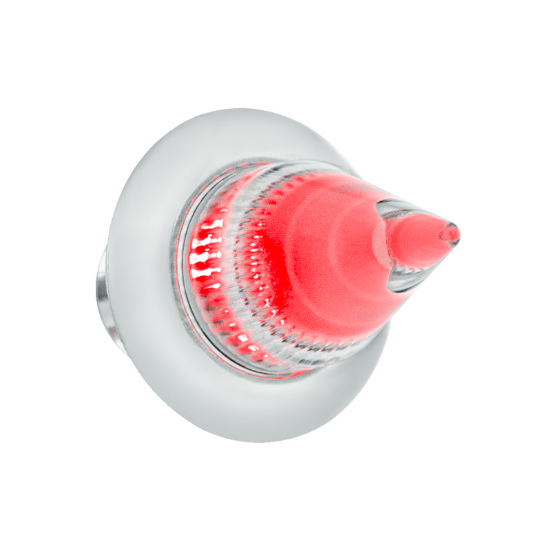 4 LED Dual Function 3/4" Mini Spike Light With SS Bezel (Clearance/Marker) - Red LED/Clear Lens