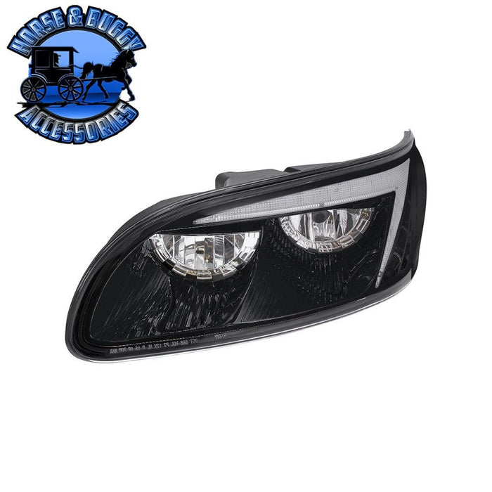Dark Slate Gray BLACK LED HEADLIGHT WITH RGB POSITION LIGHT BAR FOR PETERBILT 386 (2005-2015) & 387 (1999-2010) HEADLIGHT Driver's Side,Passenger's Side