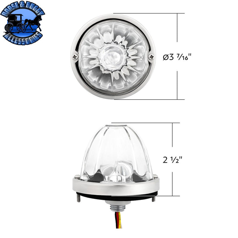 Glass Watermelon Light Kit With Double Fury 4 LED Light (Choose Color) WATERMELON KIT Amber & Blue,Amber & Green,Amber & Red,Amber & White,Red & Blue,Red & Green,Red & White Light Gray