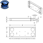 Stainless Rear Center Panel With Four 7 LED 4" Light & Bezel - Red LED/Red Lens - Competition Series REAR CENTER PANEL Lavender