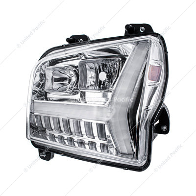 HEADLIGHT WITH LED DRL LIGHT BAR & TURN SIGNAL FOR 2018-2024 KENWORTH W990 HEADLIGHT CHROME HEADLIGHT WITH LED DRL LIGHT BAR & TURN SIGNAL FOR 2018-2024 KENWORTH W990-DRIVER,CHROME HEADLIGHT WITH LED DRL LIGHT BAR & TURN SIGNAL FOR 2018-2024 KENWORTH W990-PASSENGER Gray