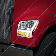 HEADLIGHT WITH LED DRL LIGHT BAR & TURN SIGNAL FOR 2018-2024 KENWORTH W990 HEADLIGHT CHROME HEADLIGHT WITH LED DRL LIGHT BAR & TURN SIGNAL FOR 2018-2024 KENWORTH W990-DRIVER,CHROME HEADLIGHT WITH LED DRL LIGHT BAR & TURN SIGNAL FOR 2018-2024 KENWORTH W990-PASSENGER Dark Slate Gray