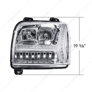 HEADLIGHT WITH LED DRL LIGHT BAR & TURN SIGNAL FOR 2018-2024 KENWORTH W990 HEADLIGHT CHROME HEADLIGHT WITH LED DRL LIGHT BAR & TURN SIGNAL FOR 2018-2024 KENWORTH W990-DRIVER,CHROME HEADLIGHT WITH LED DRL LIGHT BAR & TURN SIGNAL FOR 2018-2024 KENWORTH W990-PASSENGER Gray